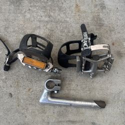 Sakae Low Fat (SR) Alloy Bicycle Pedals with Toe Clips & Straps