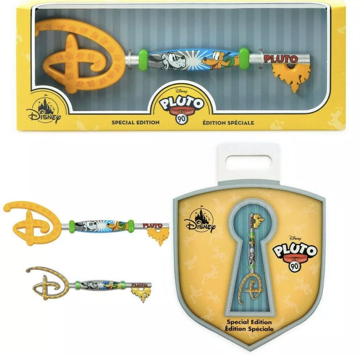 ✨Disney Store Key Pluto 90th Anniversary & Key Pin Limited Edition✨