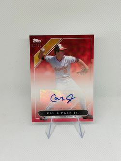 Cal Ripken Jr. 2021 Topps x Derek Jeter Auto Red /10 02/10 Orioles HOF