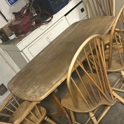 Wooden Dining Table With Chairs 