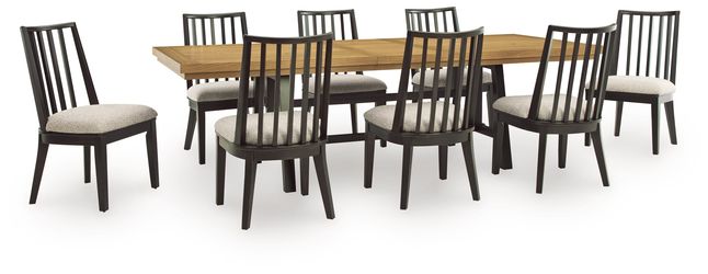 Galliden Black Extension Dining Table and 8 Chairs