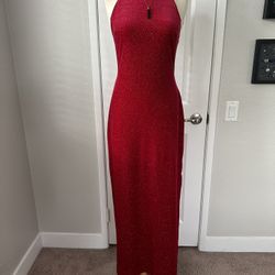 Red Velvet Sleeveless halter dress