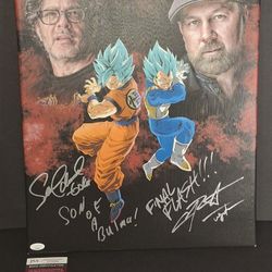 🔥 Sean Schemmel and Chris Sabat autographed 16x20 canvas JSA COA🔥