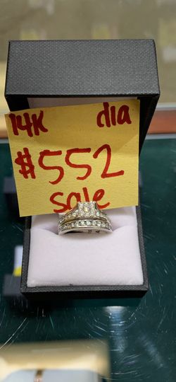 14k White Gold Diamond Wedding Set 