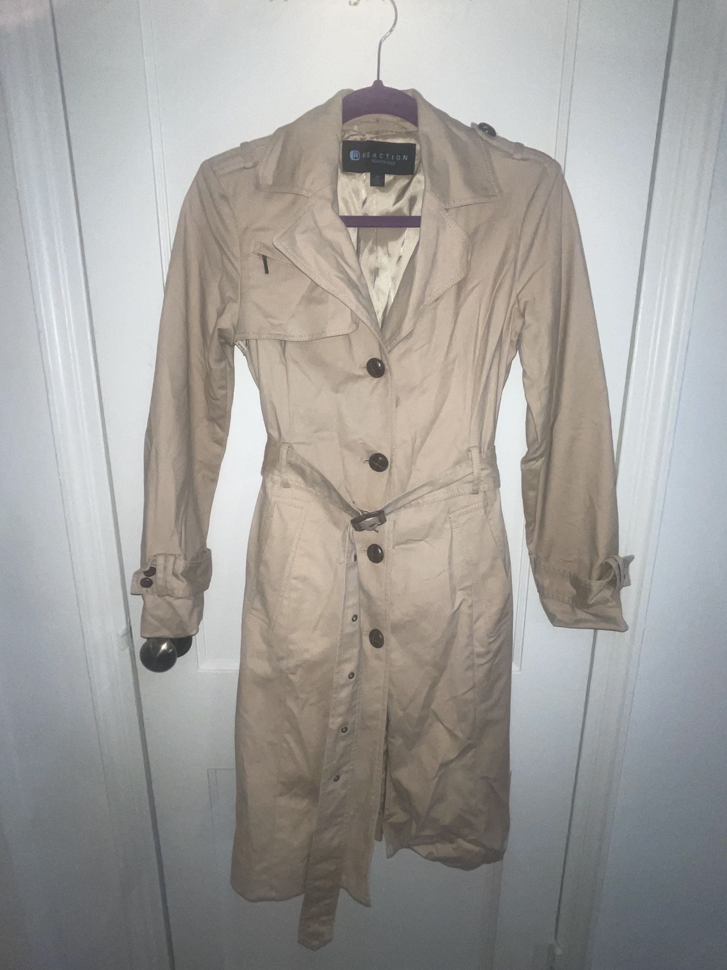 Kenneth Cole Tan Trench Coat XS