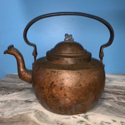 Vintage Antique Copper Tea Kettle