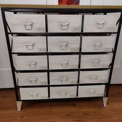15 Drawer Wooden Storage Cabinet Shelves 