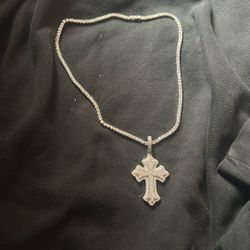 Diamond Tennis Chain & Pendent