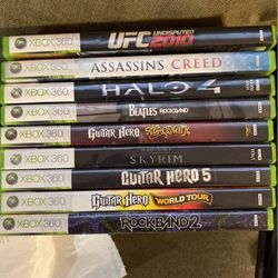 9 Used Xbox 360 Game UFC,Halo 4