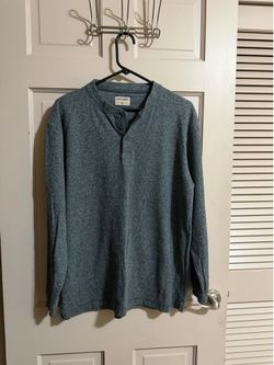 High Sierra Shirt Men's Gray Thermal Henley Ribbed Long Sleeve Shirt Size Medium