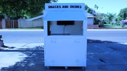 Mobile business kiosk with built in t v and power