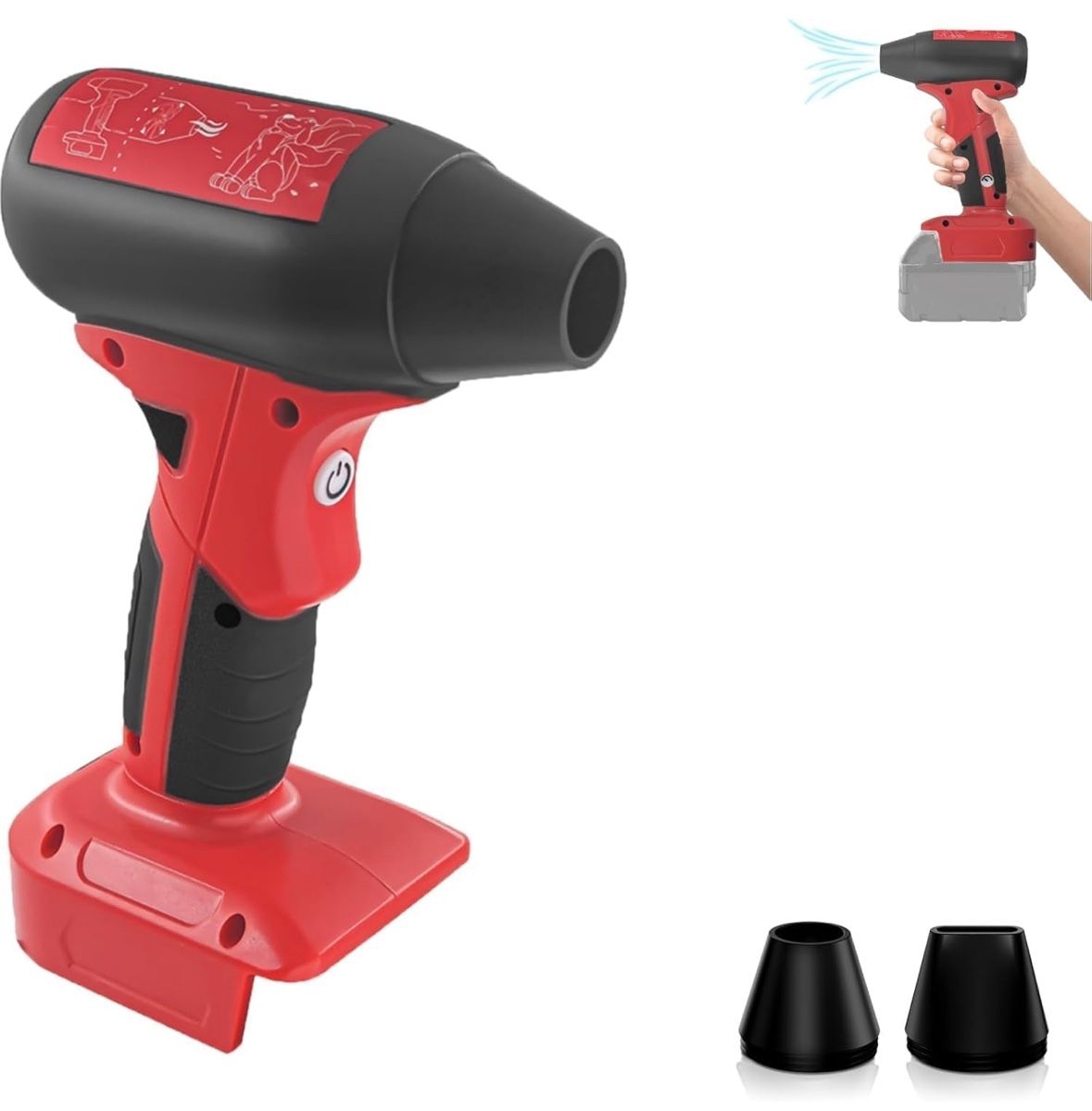 Cordless Leaf Blower Handheld Electric Jobsite Air Blower for Milwaukee Battery