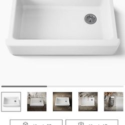 Kholer Whitehaven® 35-3/4" undermount single-bowl farmhouse kitchen sink K-6489-0