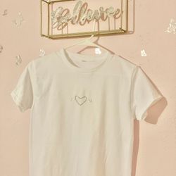 Valentines/Birthday/Anniversary Custom Initials Crystal Cotton T-Shirt