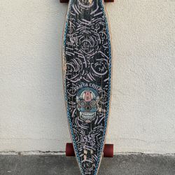 Santa Cruz Skateboard Road Rider Cruiser Cigar Skull 39"x9.5" Pintail Longboard