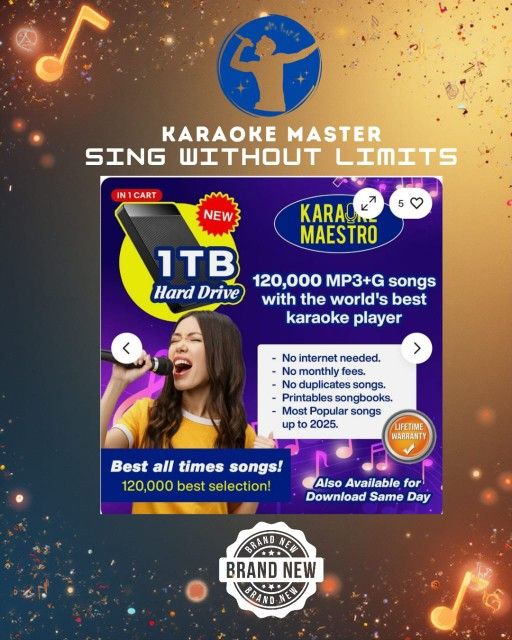 Karaoke English 120K Songs in a HD with Professional System Best Software.