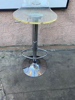 Acrylic Adjustable Bar Stool Chrome Base