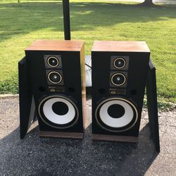 Vintage Fisher Speaker Pair Model STV-875 Three Way System 100 Watts