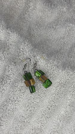 Vintage Green Bead Earrings