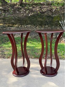Elegant Wooden Side Tables or Plant Stands