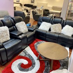 Santiago Black Loveseat And Sofa Set ONLY —> $999!!!