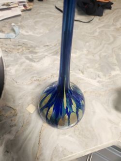 Hand blown pendant light.