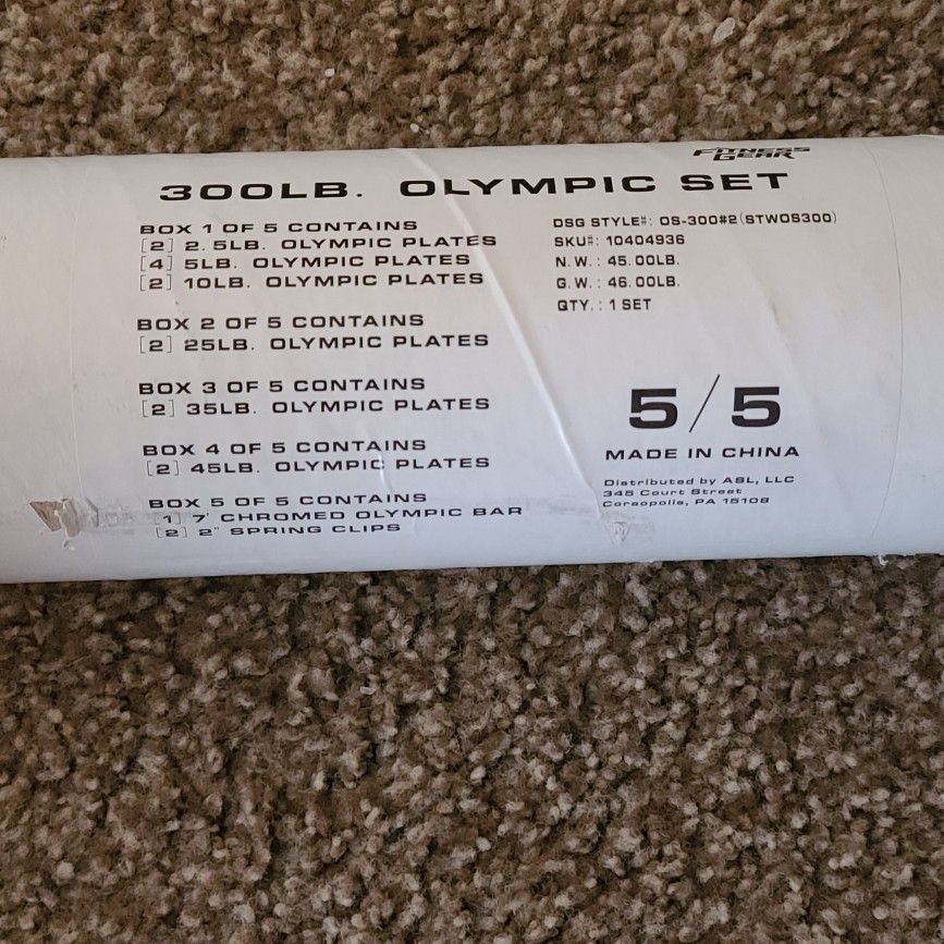 Make Offer:  Olympic Weight Straight Bar Still In Box