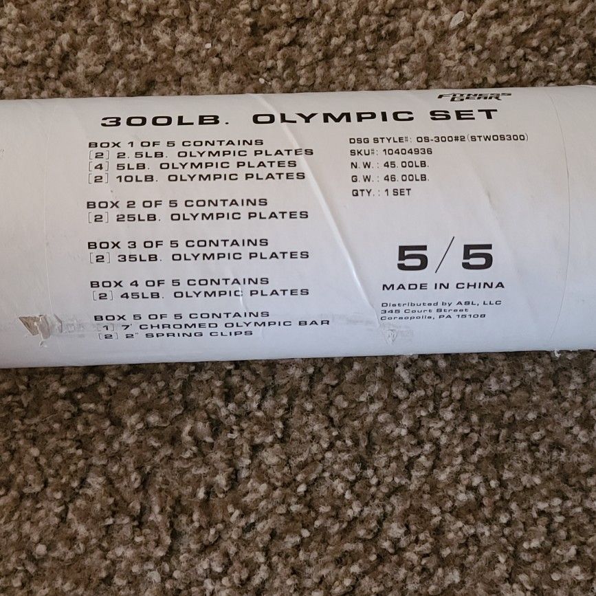 New: Olympic Weight Straight Bar Still In Box