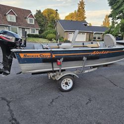 1990 Smokercraft 15'  25hp Mercury. and Lowrance Elite-7 Chirp