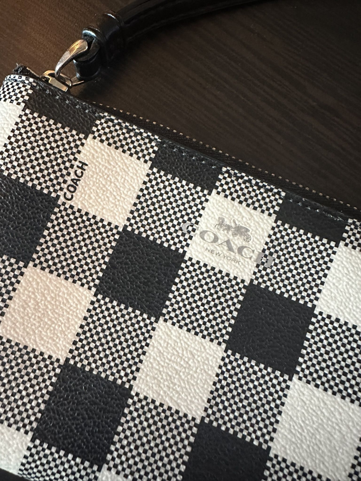 Coach Checkered Wristlet