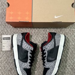 Nike dunk low Sb Og “Supreme Black Cement” Size 9.5 ❤️‍🔥Grail alert ‼️