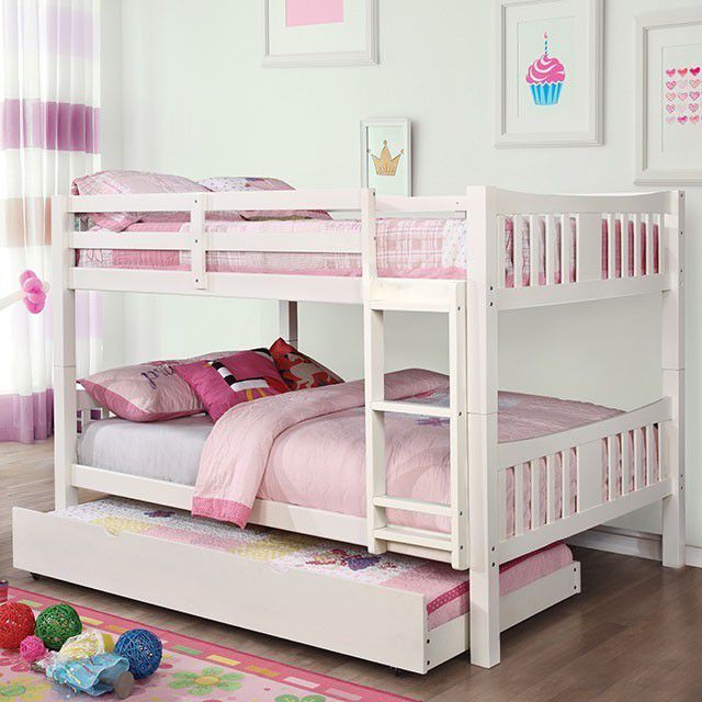 Brand New White Full Over Full Bunk Bed (Trundle Sold Separately)
