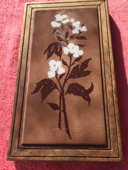 Hand painted Floral wall hanger 6”x10”