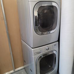 LG Front Loading Washer And Stackable Gas Dryer Set 