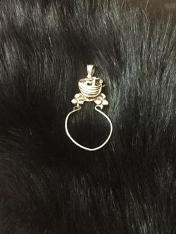 Noah's ark charm pendant holder silver