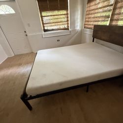 queen size bed frame and almost new matress