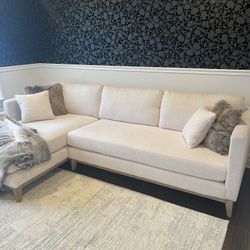 Beautiful Boucle L Sectional Sofa —XXX Mint 