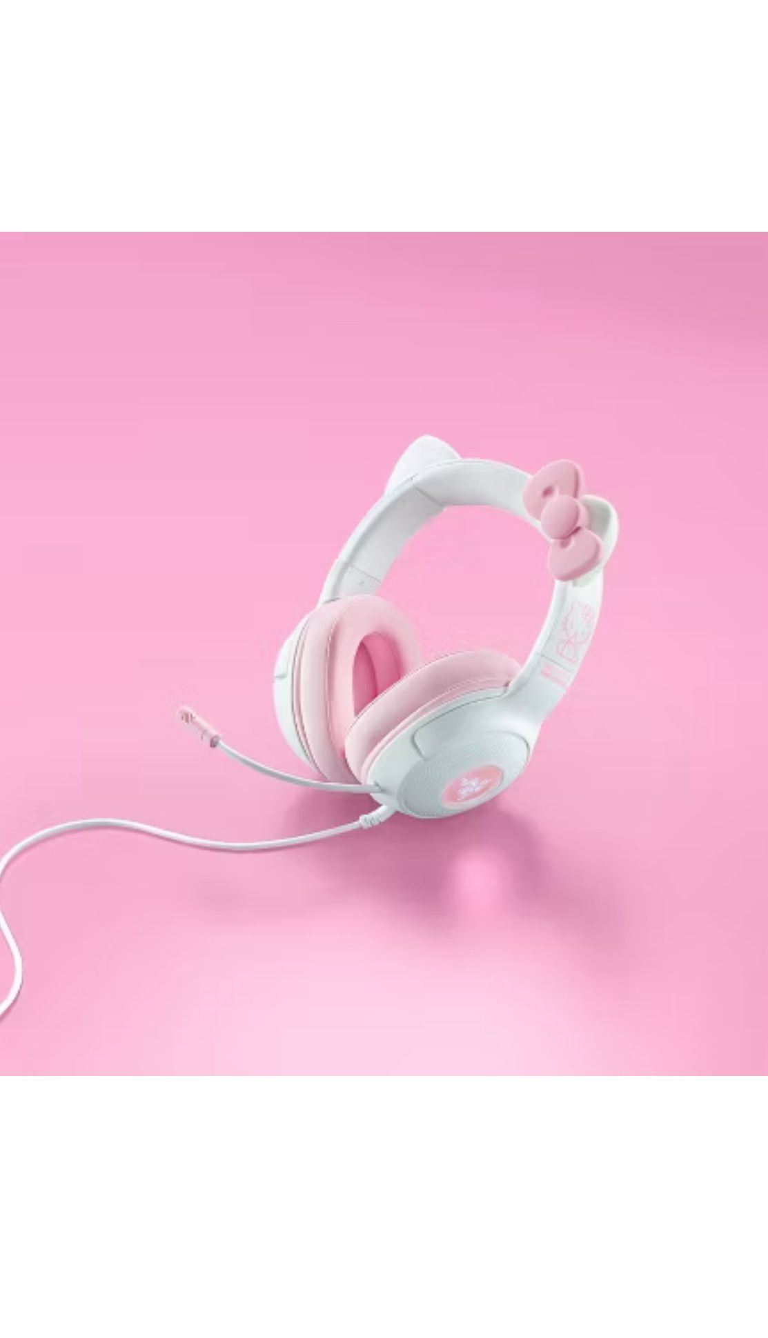 Razer Kraken Kitty V2 Wired USB A Gaming Headset with Kitty Ears and Chroma RGB Lighting - Hello Kitty Edition