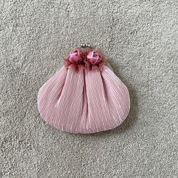 Pink Pleated Clutch Purse