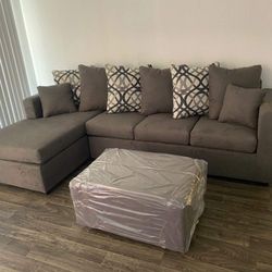 Grey Sectional With Ottoman ¡¡new In Stock!!