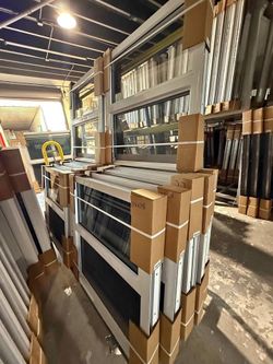 White Vinyl Windows with Dark Glass