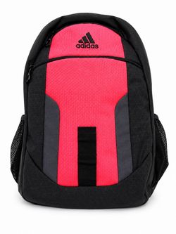 Adidas Coral & Black Backpack – Multi-Pocket School Gym Sports Bag