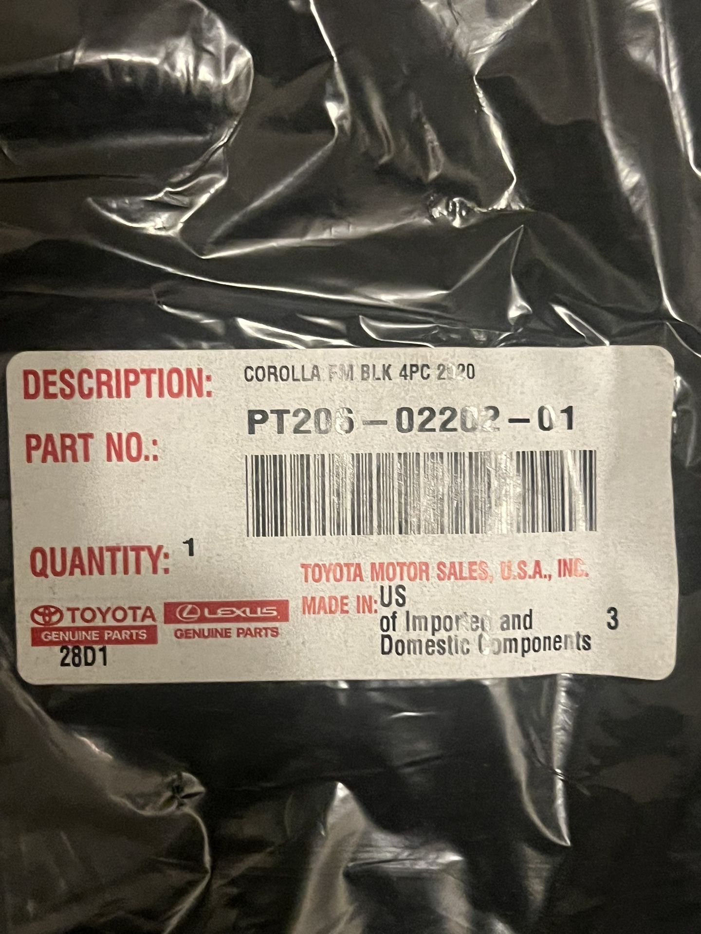 Toyota OEM Floor Mats Black 4 PC PT2 - 01 For toyota corolla 2020-2025 Brand new, unused If you have any questions or concerns, please do no