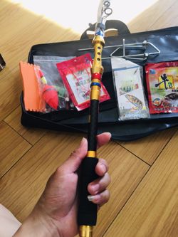 Fishing rod+ reel , bell , bait...,