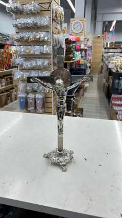 12'' Wall or Stand Saint Benedict Metal Crucifix Cruz de San Benito