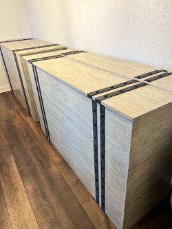 Rustic Wood TV Lift Cabinet with Matching Storage Set