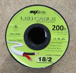 Electrical Wire 18/2 Stranded 200' High Grade
