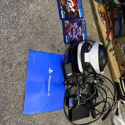 PS4 Vr  Set Up. With Two Games And Instructions Manuel LIKE NEW