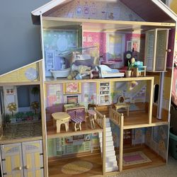 Kids Kraft Dollhouse w/Wooden Accessories 