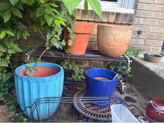 Seven medium to large planters